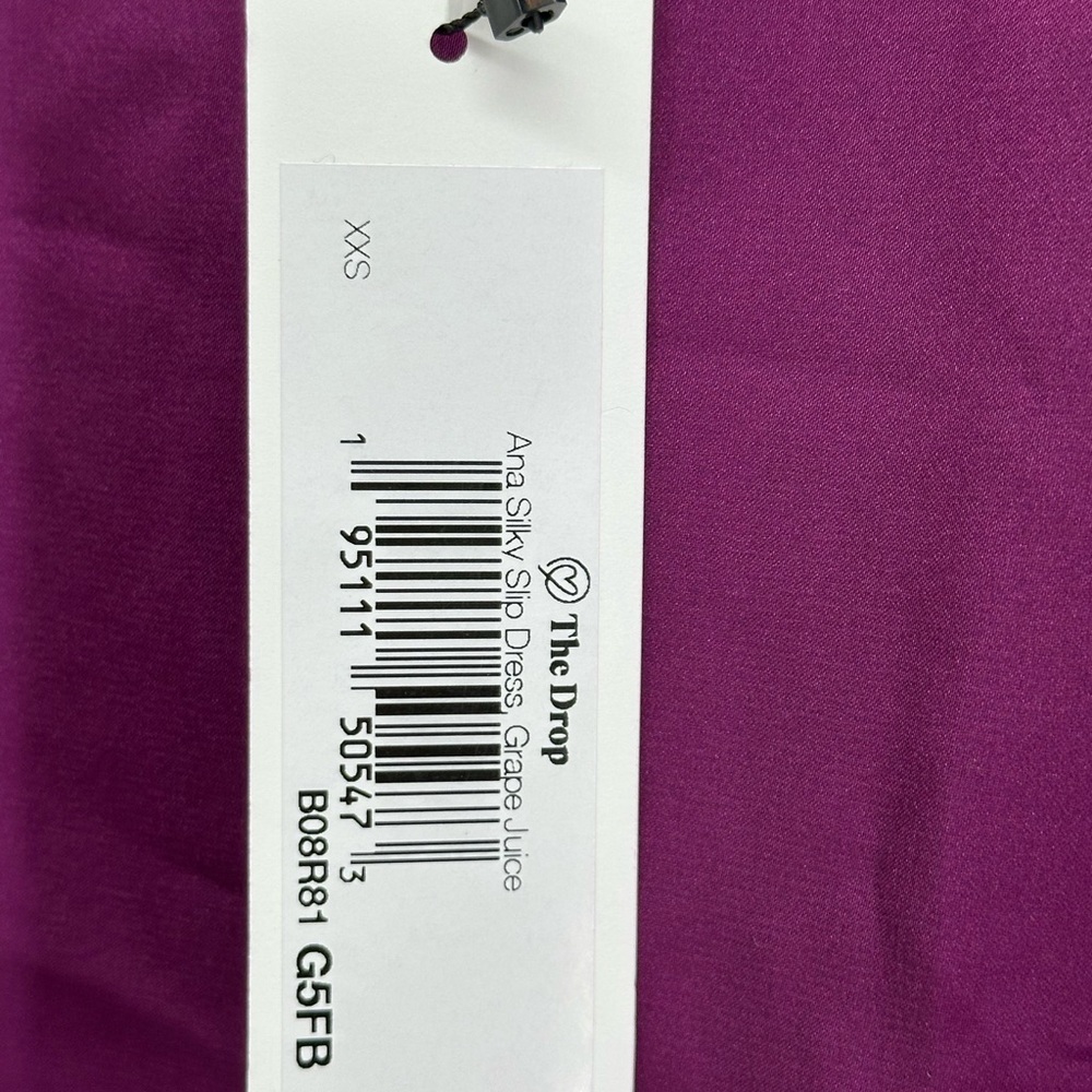 NWT The‎ Drop Women's Ana Silky V-Neck Midi Slip Dress XXS - Picture 3 of 5